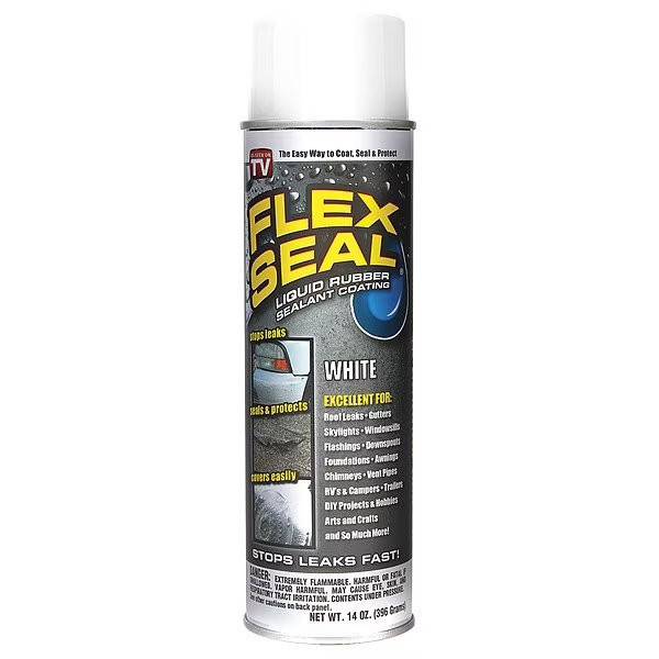 Leak Sealer 14 oz, Aerosol, White, Liquid, Flex Seal, Mfr#: FSWHTR20
