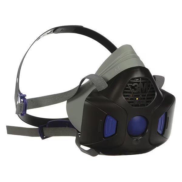 Half Mask Respirator, Silicone, Gray, 3M, Mfr#: HF-802SD