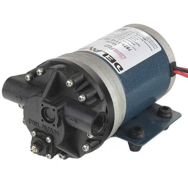 Diaphragm Pump, Polypropylene, Santoprene, 12VDC, 7.0 GPM, Delavan Fluid Power, Mfr#: 7871-111E-SB-HS