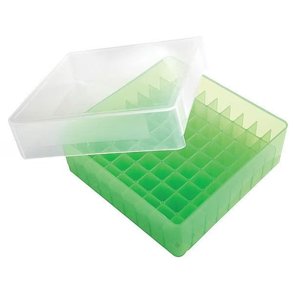 Tube Storage Box, Green, 81-Well, PK5, Heathrow Scientific, Mfr#: HS120036