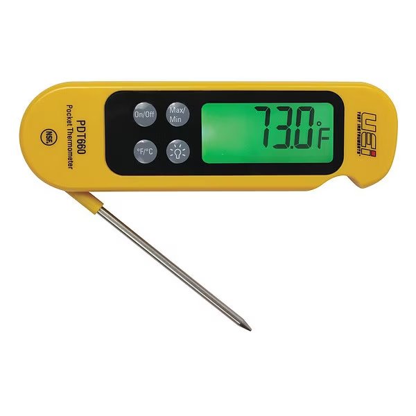 Digital Pocket Thermometer, LCD Display, Uei Test Instruments, Mfr#: PDT660-N
