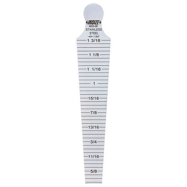Taper Gauge, Graduations 1/64 in, Insize, Mfr#: 4833-3E