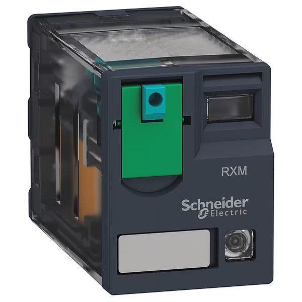 Relay, 48V DC Coil Volts, Square, 8 Pin, DPDT, Schneider Electric, Mfr#: RXM2AB2ED