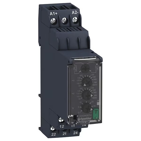 VoltageSensingRelay, 8A, 60-280VAC, 9Pin, Schneider Electric, Mfr#: RM22UB34
