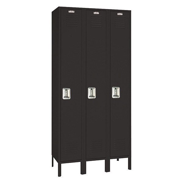 Wardrobe Locker, (1) Tier, (3) Wide, Steel, Powder Coated Finish, 36 in W, 18 in D, 78 in H, Lyon, Mfr#: KKC50423