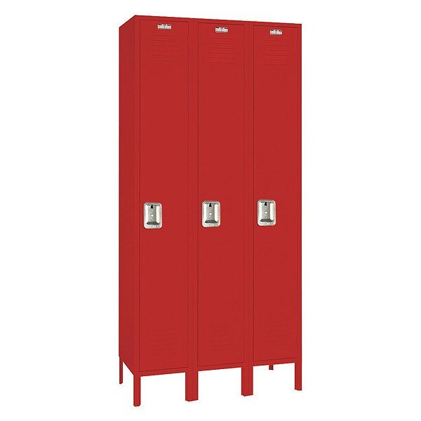 Wardrobe Locker, (1) Tier, (3) Wide, Steel, Powder Coated Finish, 36 in W, 18 in D, 78 in H, Lyon, Mfr#: YFC50423
