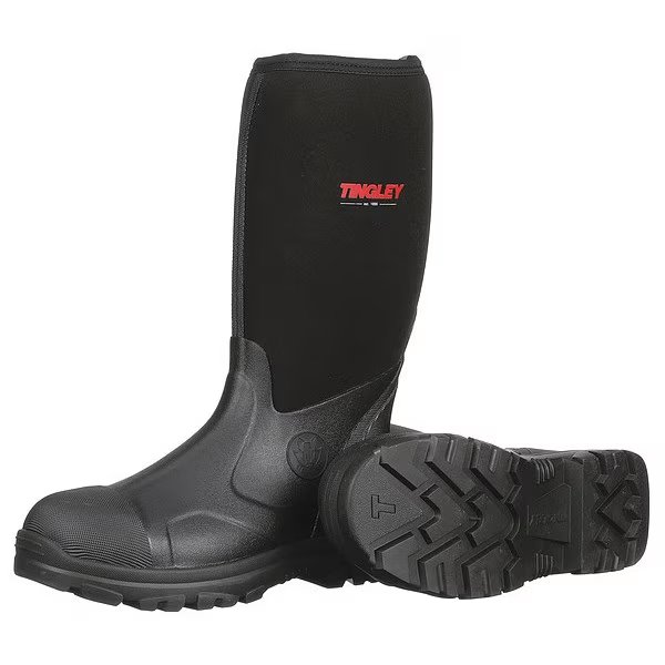 Rubber Boot, Men's, 8, Knee, Black, PR, Tingley, Mfr#: 87151