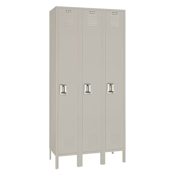 Wardrobe Locker, (1) Tier, (3) Wide, Steel, Powder Coated Finish, 36 in W, 15 in D, 66 in H, Lyon, Mfr#: 7GC50123SU