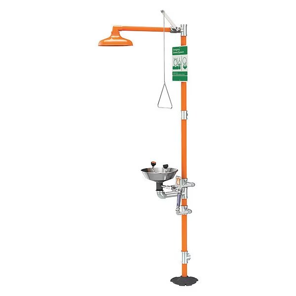 Shower with Eye Wash, Galvanized Pipe, Guardian Equipment, Mfr#: G1941