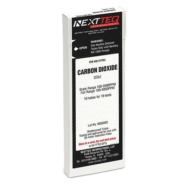 Detector Tube, For Carbon Dioxide, Nextteq, Mfr#: NX117VVL