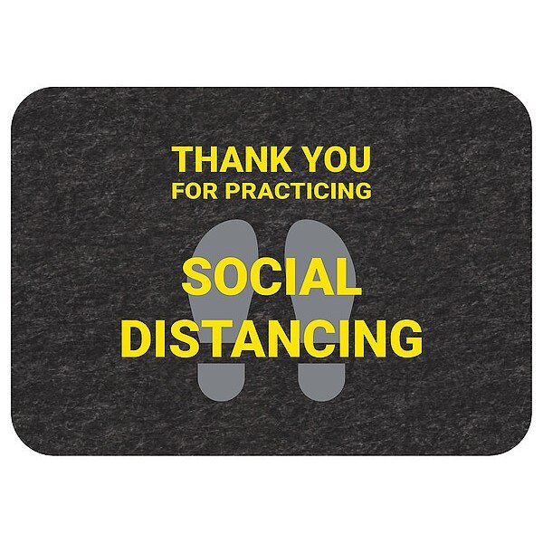 Social Distance Floor Sign, PK4, Pig, Mfr#: GMM21004-BK