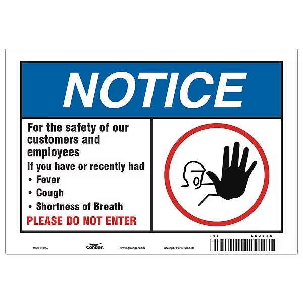For The Safety Of Our Customers Sign, HWN816P0710