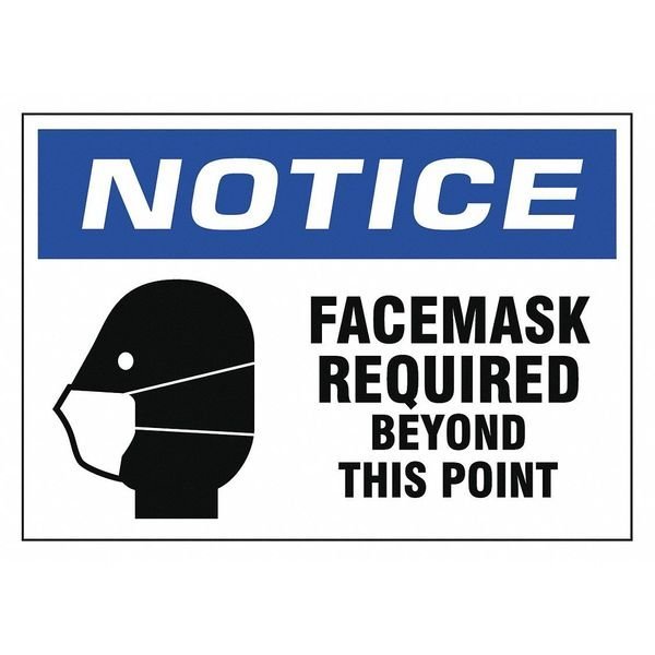 Facemask Required Beyond This Point Sign, 10" W x 7" H, English, EnjoyTool Select, Mfr#: N521-710-V