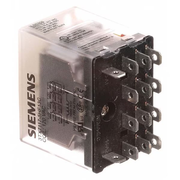 Plug-In Relay, 120V AC Coil Volts, Square, 14 Pin, 4PDT, Siemens, Mfr#: 3TX7117-5HF13C