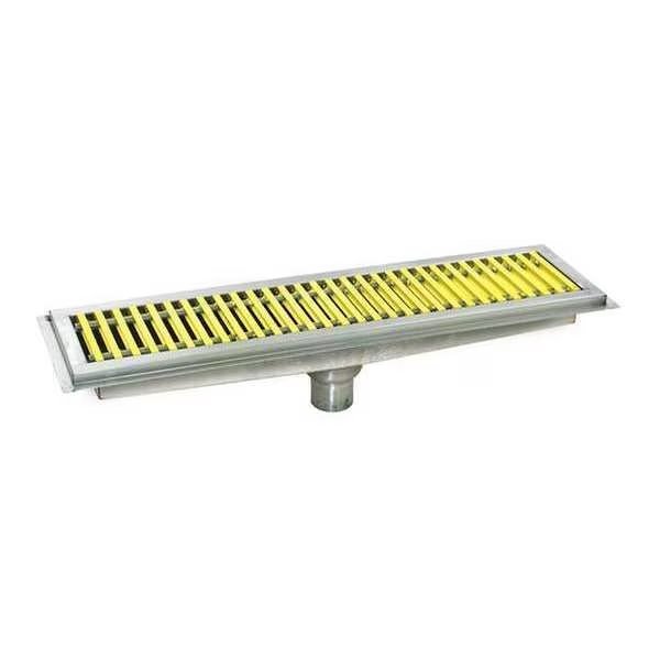 Floor Trough, Fiberglass, Yellw, 12