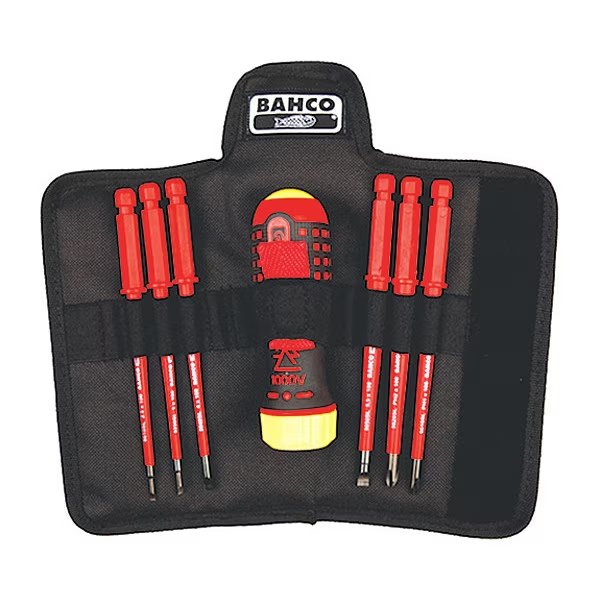 Bahco Ratcheting Screwdriver Set, 1000V, 7 pcs., Bahco, Mfr#: 808062