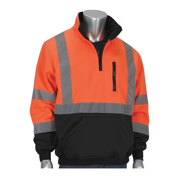 Hi-Visibility Sweats, Org, 1/4 Zip, 3XL, Pip, Mfr#: 323-1330B-OR/3X