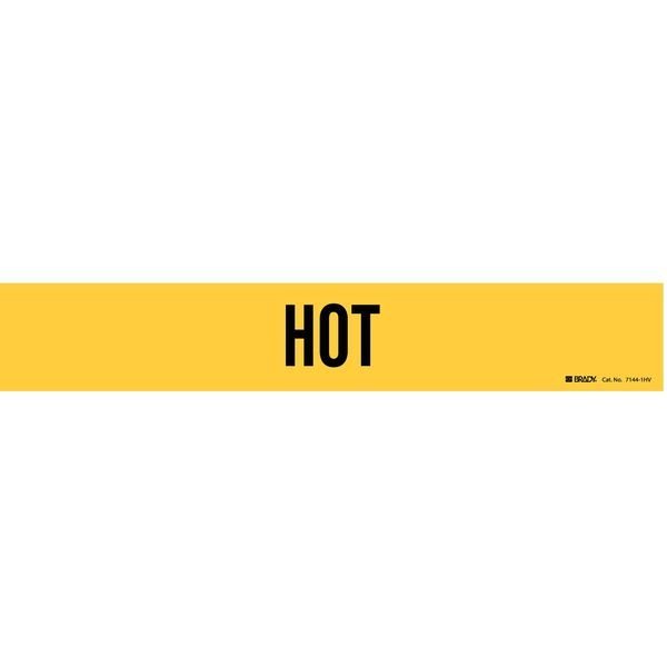 Pipe Marker, Hot, Yellow, 8 In or Greater