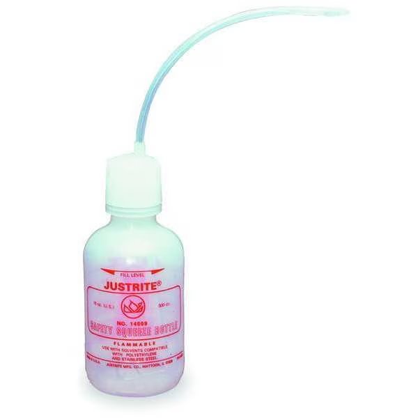 Dispensing Bottle, 16 oz., White, Justrite, Mfr#: 14009