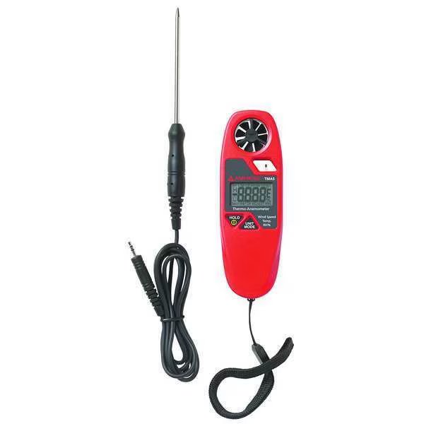Anemometer with Humidity, 60 to 3937 fpm, Amprobe, Mfr#: TMA5