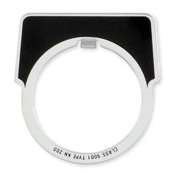Legend Plate, Half Round, On, White/Black, Schneider Electric, Mfr#: 9001KN203