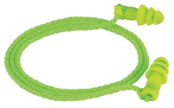 Jetz(R) Reusable Soft Plastic Ear Plugs, Flanged Shape, 27 dB, Green, 50 PK, Moldex, Mfr#: 6455