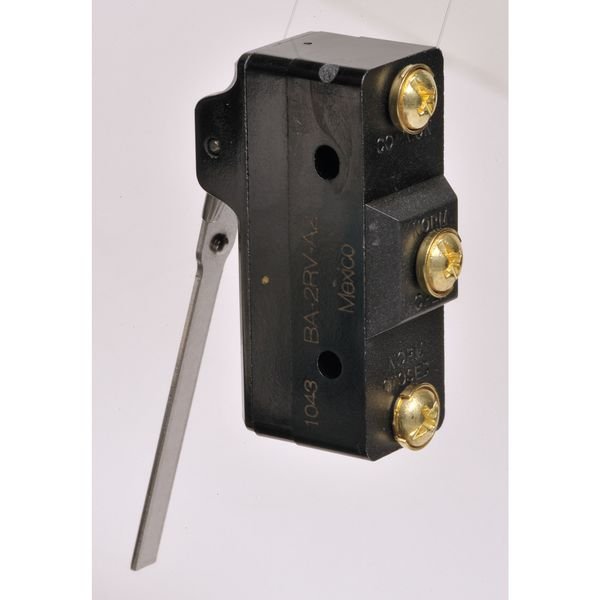 Industrial Snap Action Switch, Hinge, Lever Actuator, SPDT, 20A @ 480V AC Contact Rating, Honeywell, Mfr#: BA-2RV-A2