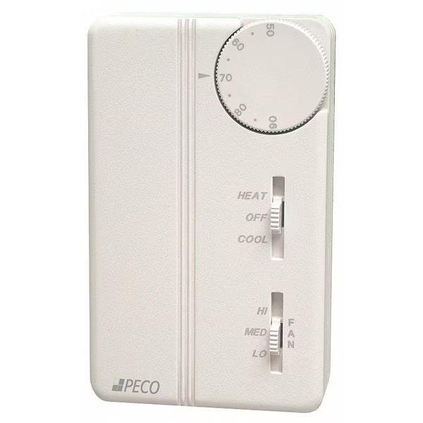 Fan Coil Thermostat, Electronic, Analog, Peco, Mfr#: TA167-007