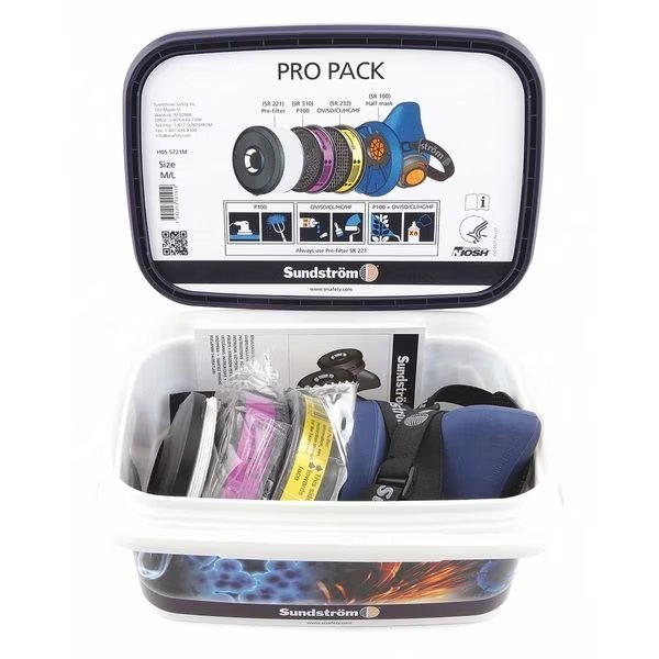 Sundstrom™ SR 100 Half Mask Respirator Kit, M/L, Sundstrom Safety, Mfr#: Pro Pack M/L