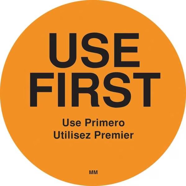Use First Label, 3 In. H, PK500, Daymark, Mfr#: 112596