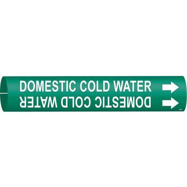 Pipe Marker, Domestic Cold Water, 4to6 In, Brady, Mfr#: 4048-D