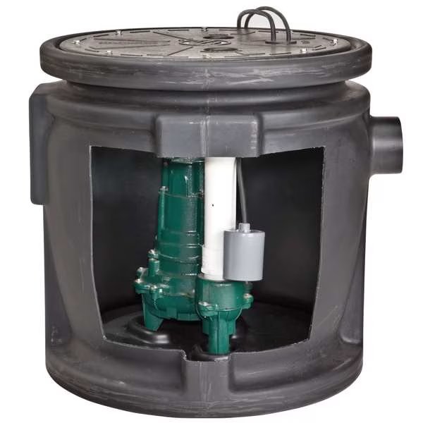 24" x 24" Sewage System, 1/2HP, Piggy-Back Switch, 115V, Zoeller, Mfr#: 912-1117