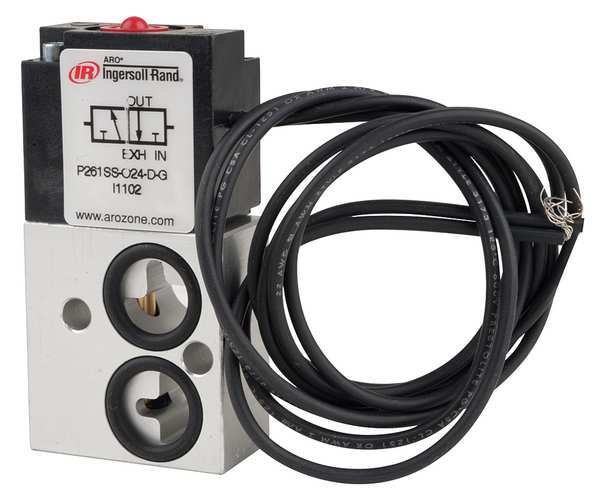 Solenoid Air Control Valve, 1/8 In, 24VDC, Aro, Mfr#: P261SS-024-D