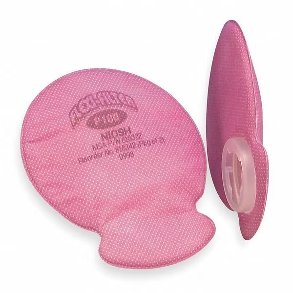 Filter, Bayonet, P100, Nuisance Level OV OZ, Magenta, 2 PK, NIOSH, Msa Safety, Mfr#: 818343