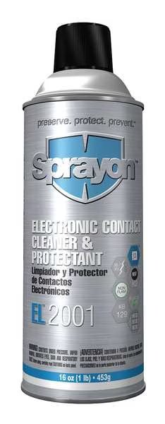 SPRAYON 16 oz. Aerosol Can, Electronic Contact Cleaner, Sprayon, Mfr#: S02001000