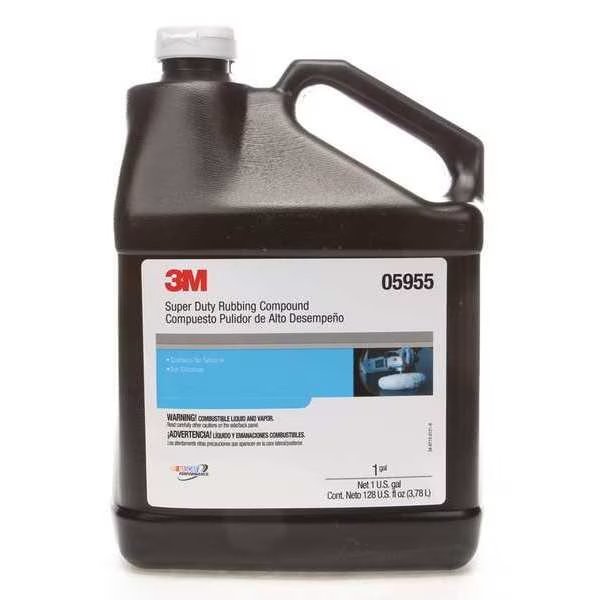 1 Gal. Super Duty Rubbing Compound Bottle, Brown, Emulsion, 3M, Mfr#: 05955