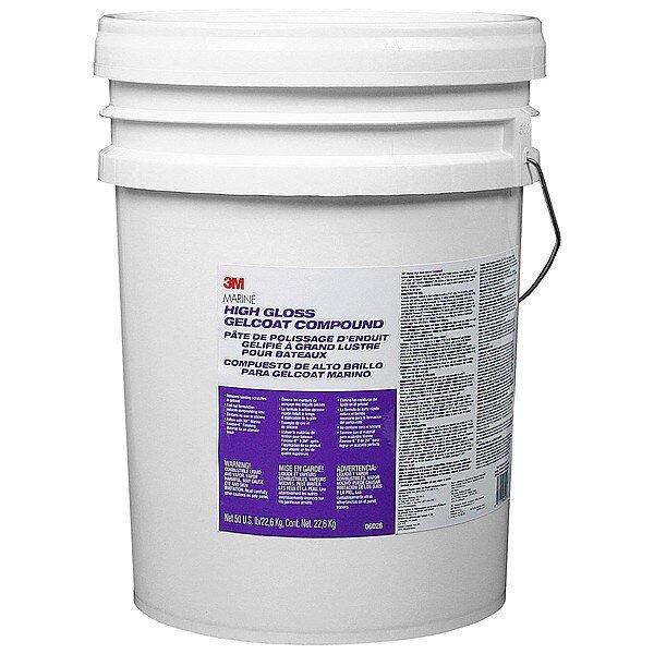 23 Oz. Marine High Gloss Gelcoat Compound Bottle, White, High Gloss, 3M, Mfr#: 06026