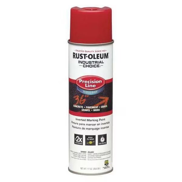 Precision Line Marking Paint, 20 oz, Safety Red, Water -Based, Rust-Oleum, Mfr#: 203038