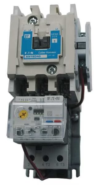 Nonreversing NEMA Magnetic Motor Starter, No Enclosure NEMA Rating, 24V AC, 3 Poles, 1NO, Eaton, Mfr#: AN19DN0T5E005