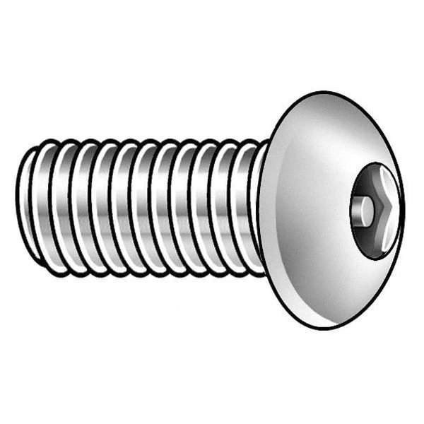 #10-32 x 1/4 in Hex Button Tamper Resistant Screw, 18-8 Stainless Steel, Plain Finish, 25 PK, Tamper-Pruf Screws, Mfr#: 22140