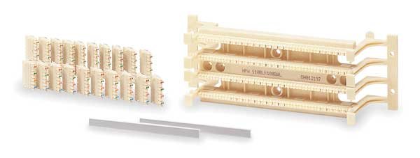 Wiring Block, 110/100-pair w/4pair block, Hubbell Premise Wiring, Mfr#: 110BLK100FTK4