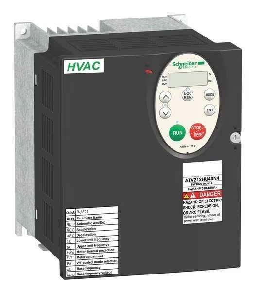 Variable Frequency Drive, 5 HP, 400-480V, Altivar 212 AC Drive, Schneider Electric, Mfr#: ATV212HU40N4