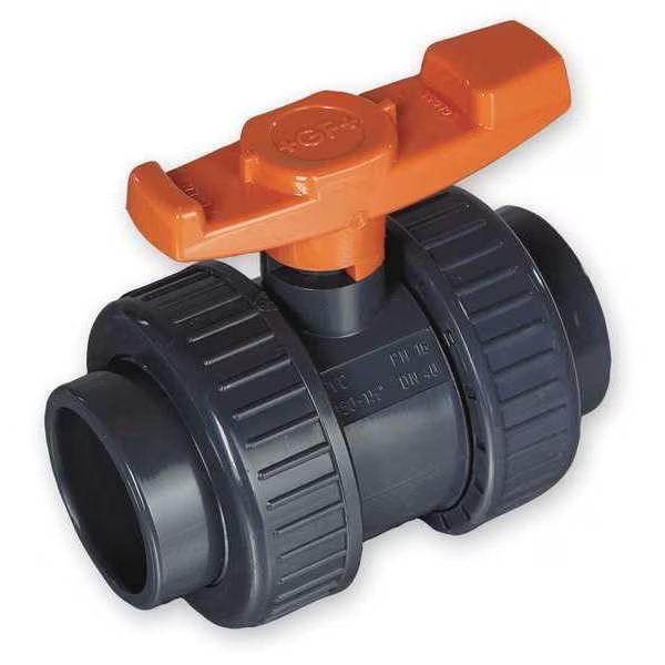 4" Socket PVC Ball Valve Inline True Union, Gf Piping Systems, Mfr#: 161375010