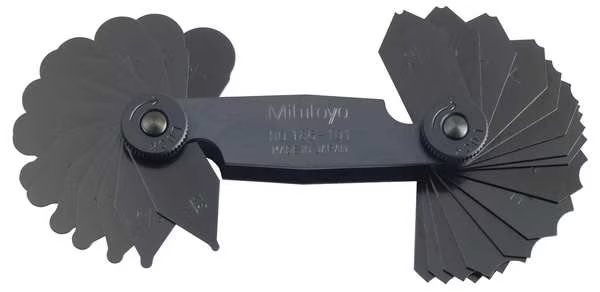Radius Gage Set, 1/32 to 1/4, 30 Leaves, Mitutoyo, Mfr#: 186-101