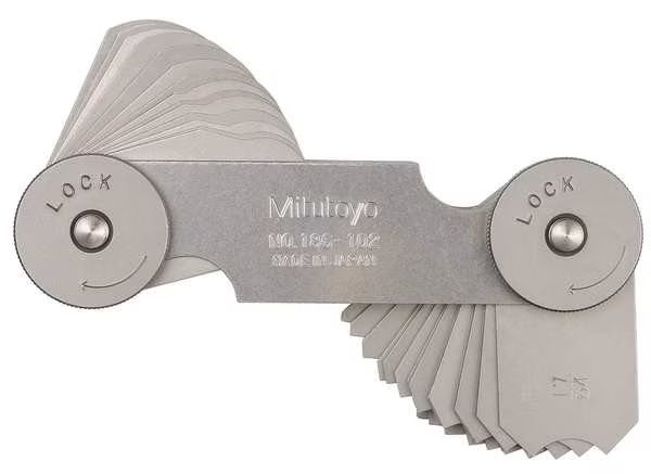 Radius Gage Set, 17/64 to 1/2, 32 Leaves, Mitutoyo, Mfr#: 186-102