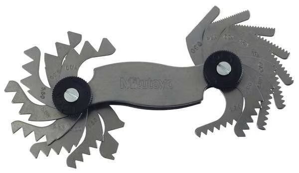 Screw Pitch Gage, 0.4mm to 7mm, 18 Leaves, Mitutoyo, Mfr#: 188-121