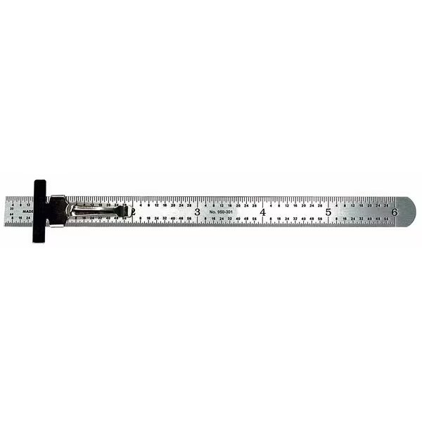 Pocket Rule, Stl, Inch, 32nds, 64ths, 6 In L, Mitutoyo, Mfr#: 950-301