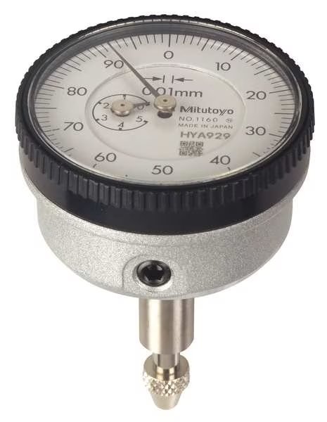 Dial Indicator, 0 to 5mm, 0-100, Mitutoyo, Mfr#: 1160A