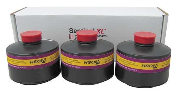 Combination Cartridge/Filter, OV, AG, HEPA, Magenta, Yellow, 3 PK, NIOSH TC-23C-2537, Ilc Dover, Mfr#: S-4012
