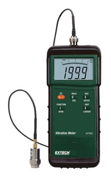Heavy Duty Vibration Meter w/NIST Cert, Extech, Mfr#: 407860-NIST